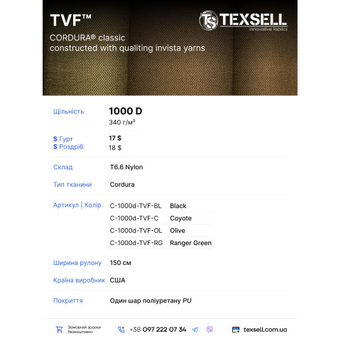 Cordura 1000D Black TVF